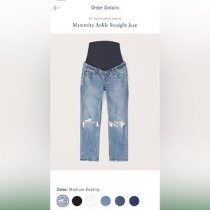 30 long maternity ankle straight jean in “medium destroy” NEW WITH TAGS